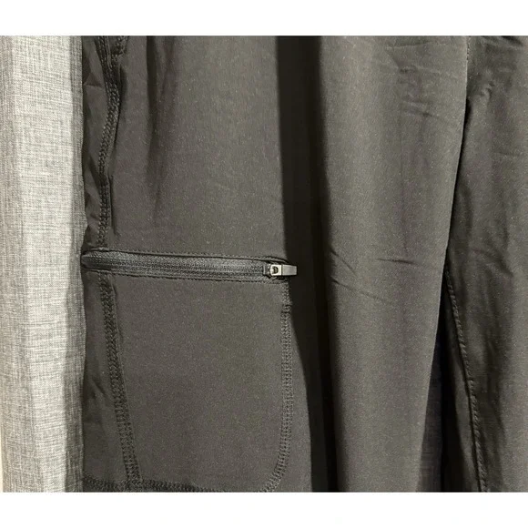 Eddie Bauer Women's Sz 8 Black Drawstring Fleece Lined Hiking Pant Zip Pockets - Picture 3 of 10